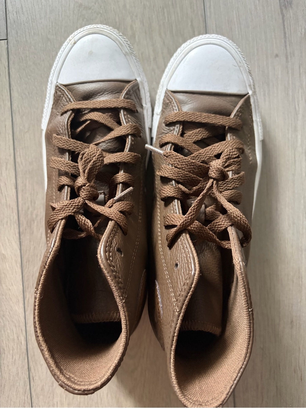 Converse Brown Leather High-Top Sneakers